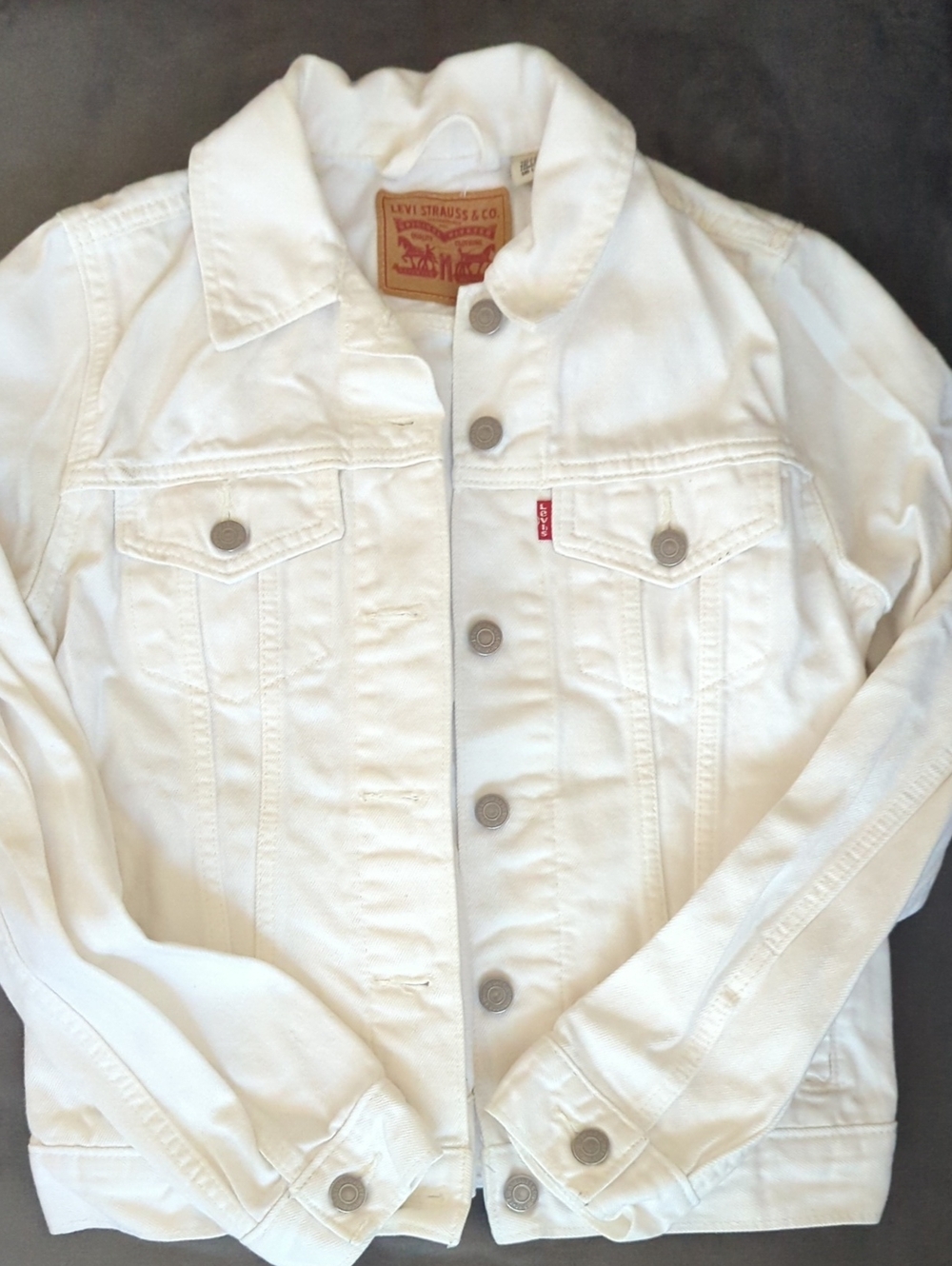 Levi's White Denim Jacket with Button-Front